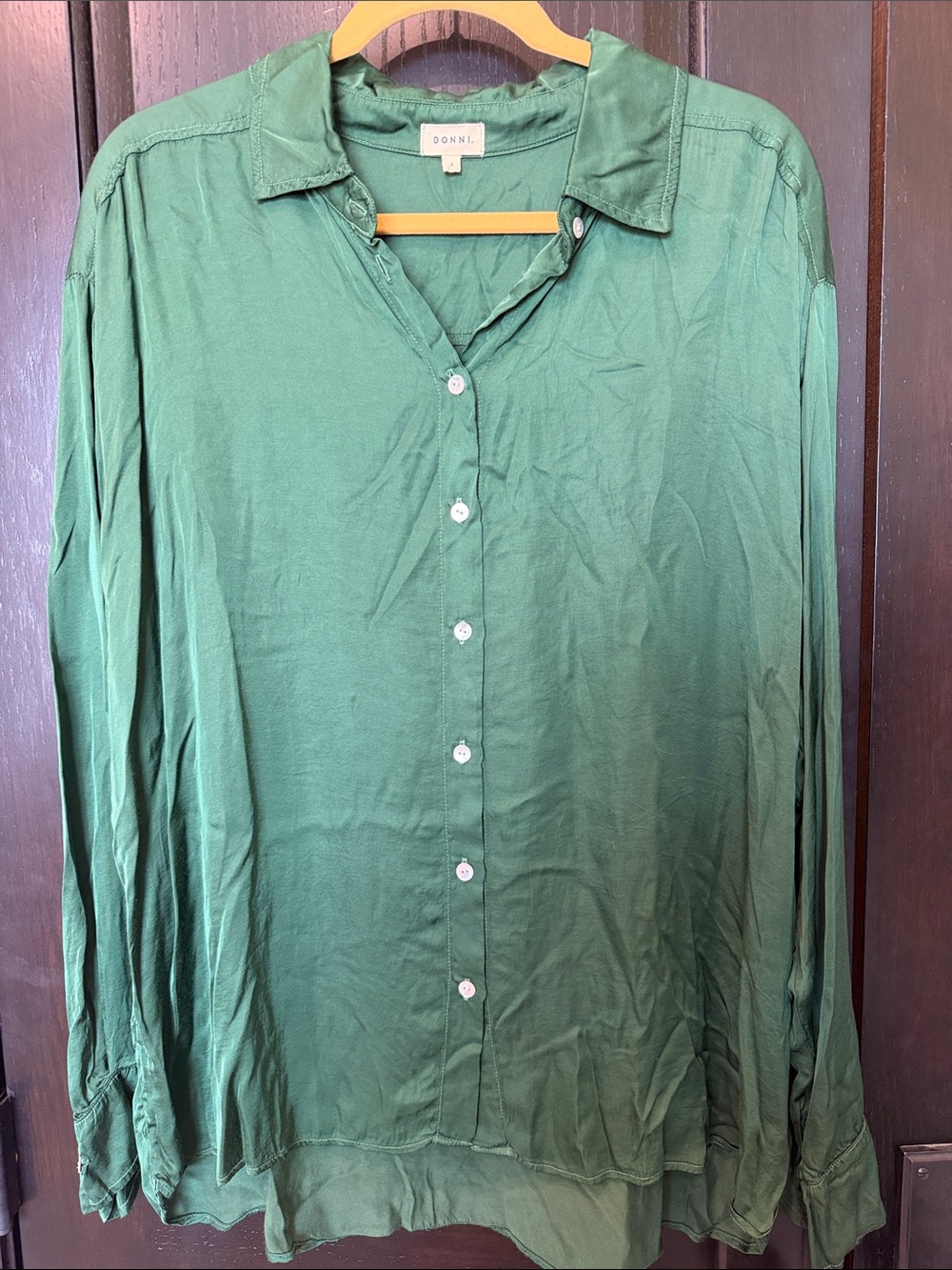 DONNI Deep Green Button-Down Shirt